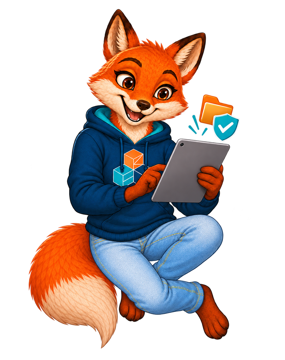 Schlaufuchs mit iPad